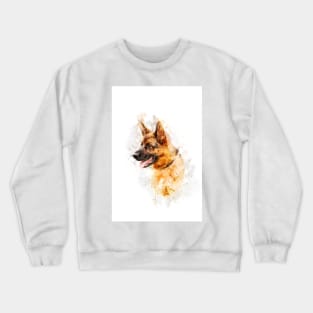 German shepherd dog watercolor Crewneck Sweatshirt